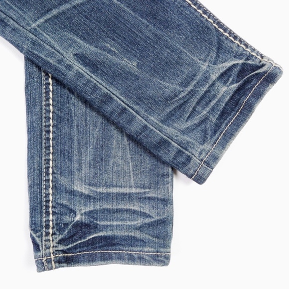 Y2K VTG ALMOST FAMOUS Skinny Jeans Sz 7 Junior Distressed Faded Stretch Waist 29 - Picture 6 of 8